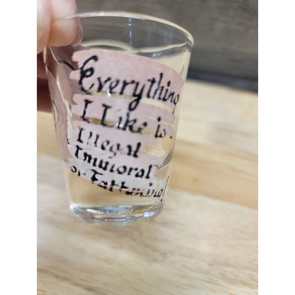 Set of 2 Vintage Googly Eye Man and Woman Shot Glasses
